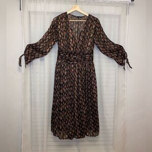 ZARA PRINTED MIDI DRESS MULTICOLORED FLORAL WRAP DRESS Small